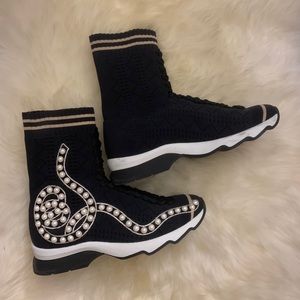 Fendi rockoko faux pearl sneakers trainers